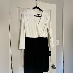 Ralph Lauren Black and White Long Sleeve Dress